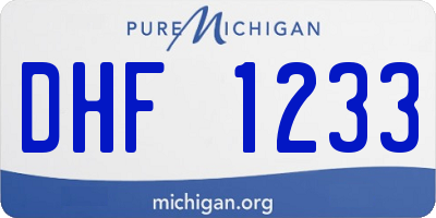 MI license plate DHF1233