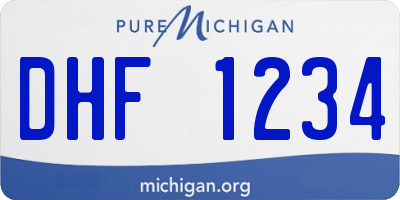 MI license plate DHF1234