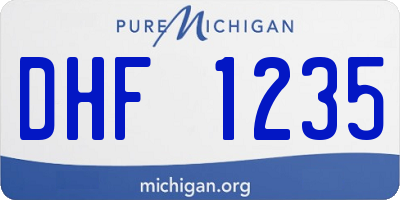 MI license plate DHF1235