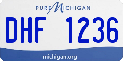 MI license plate DHF1236