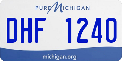 MI license plate DHF1240