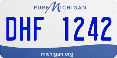 MI license plate DHF1242