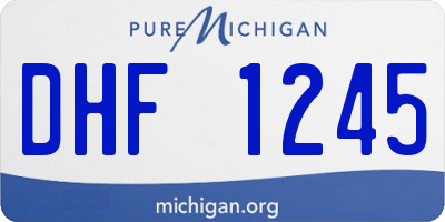 MI license plate DHF1245