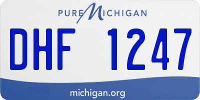 MI license plate DHF1247