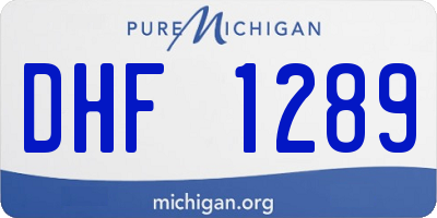 MI license plate DHF1289