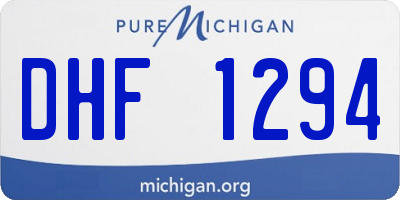 MI license plate DHF1294