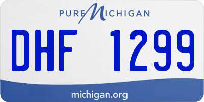 MI license plate DHF1299
