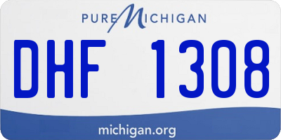 MI license plate DHF1308