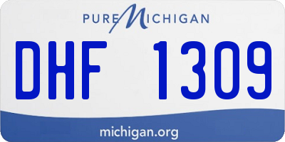 MI license plate DHF1309