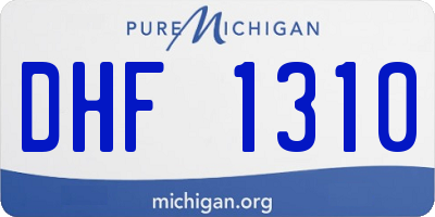 MI license plate DHF1310