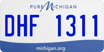 MI license plate DHF1311