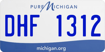MI license plate DHF1312