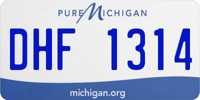 MI license plate DHF1314