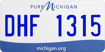 MI license plate DHF1315
