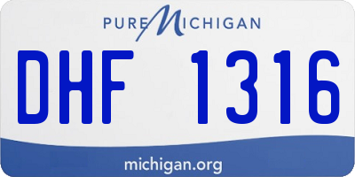 MI license plate DHF1316