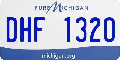 MI license plate DHF1320