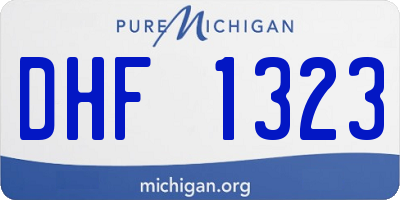 MI license plate DHF1323