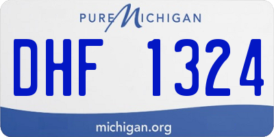 MI license plate DHF1324