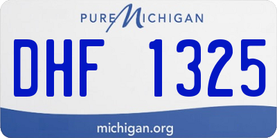 MI license plate DHF1325