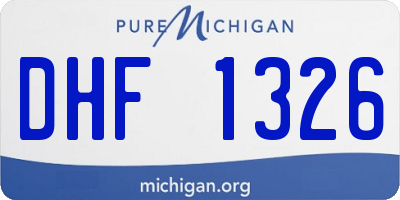MI license plate DHF1326