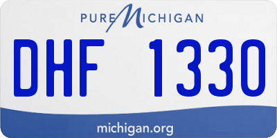 MI license plate DHF1330