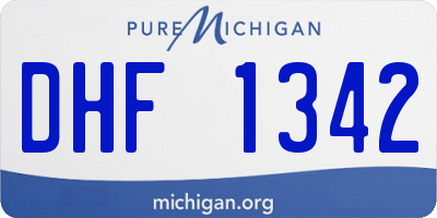 MI license plate DHF1342