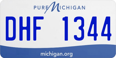 MI license plate DHF1344