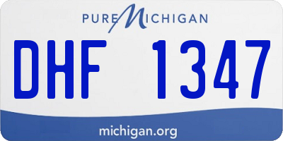 MI license plate DHF1347
