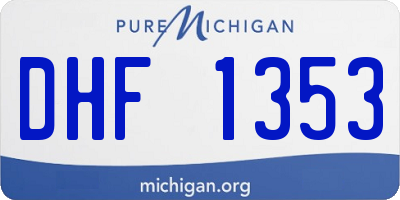 MI license plate DHF1353