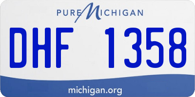 MI license plate DHF1358