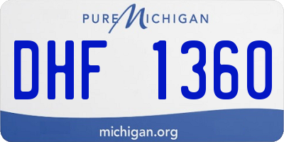 MI license plate DHF1360