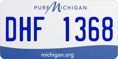 MI license plate DHF1368