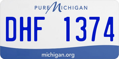 MI license plate DHF1374