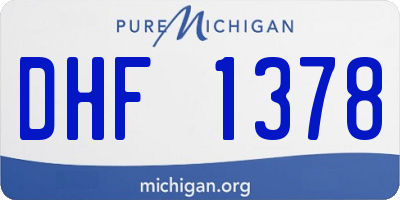 MI license plate DHF1378