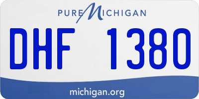 MI license plate DHF1380