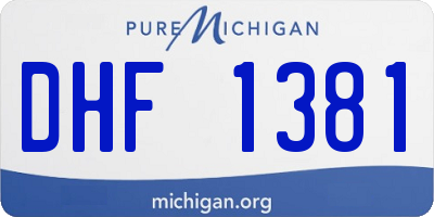 MI license plate DHF1381