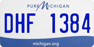 MI license plate DHF1384