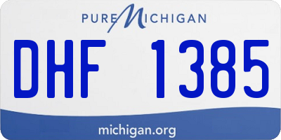 MI license plate DHF1385