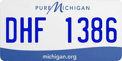 MI license plate DHF1386