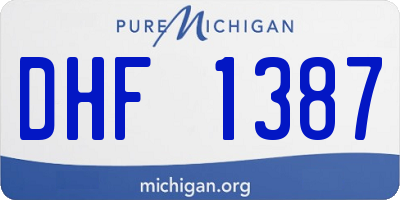 MI license plate DHF1387