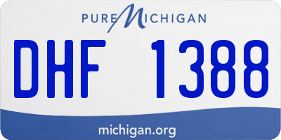 MI license plate DHF1388
