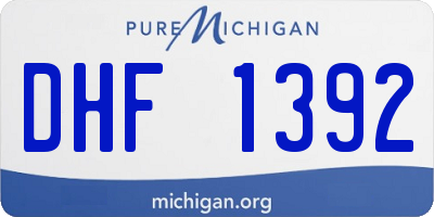MI license plate DHF1392
