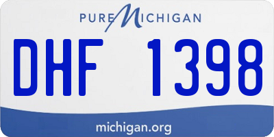 MI license plate DHF1398