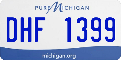 MI license plate DHF1399
