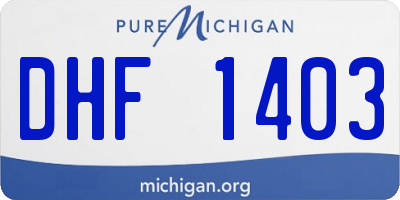 MI license plate DHF1403