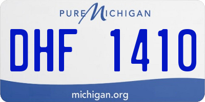 MI license plate DHF1410
