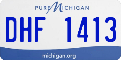 MI license plate DHF1413
