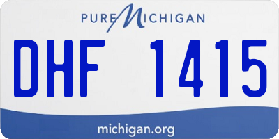 MI license plate DHF1415
