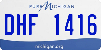 MI license plate DHF1416