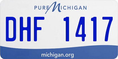 MI license plate DHF1417